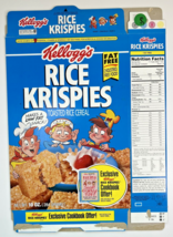 1996 Empty Kellogg&#39;s Rice Krispies Cookbook Offer 10OZ Cereal Box SKU U198/165 - $18.99