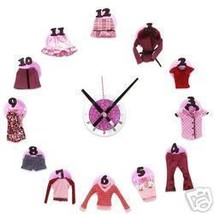 Barbie Doll Wall Clock Plus 12 Fashion Sets New Gift - £19.78 GBP