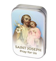 Saint Joseph Prayer Tin Box , New #AB-096 - £3.11 GBP