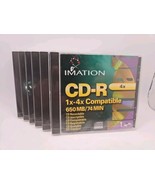 LOT of 5 BRAND NEW Sealed VINTAGE IMATION CD-R Recordable DISCS! 650 MB, 4X - $13.54