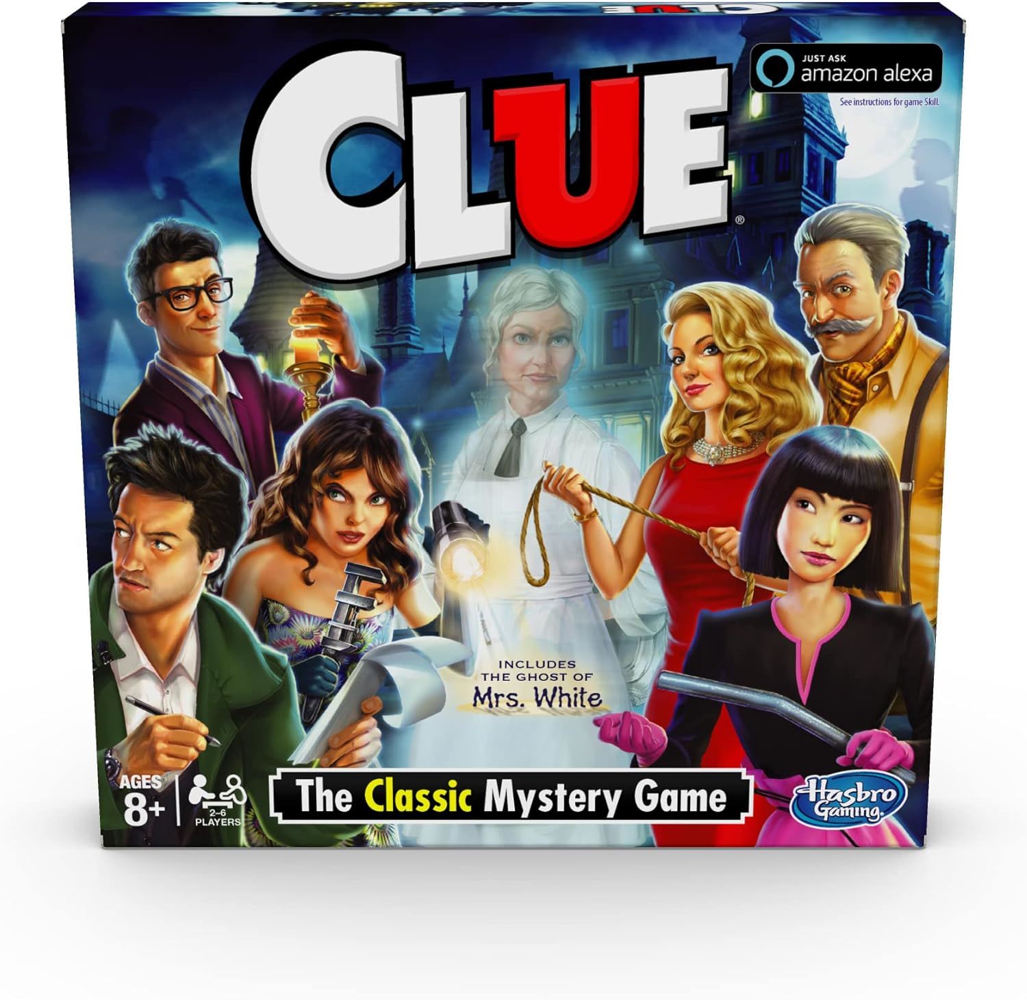 Primary image for Clue Game Ghost of Mrs. White Mystery Board Game Compatible with Alexa Kids Ages