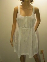 ELOISE White Sleeveless Summer Dress 100% Cotton Sm Swiss Dots Cover Up ... - £27.83 GBP
