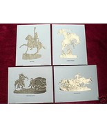 CHARLIE RUSSEL VINTAGE WESTERN COWBOY PRINTS FOIL SET - £30.12 GBP