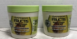 Garnier Fructis Smoothing Treat Hair 1 Minute Mask w/Avocado Extract 2 B... - £11.67 GBP