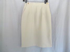 Liz Baker skirt Size 8/6 knee length  beige stone unlined - £11.70 GBP