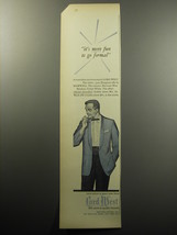 1957 Lord West Maxwell Jacket and Trousers Ad - It&#39;s more fun to go formal - £14.54 GBP
