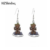 2021 Tree Baby Groot Acrylic Hook Earrings Dangle Drop Earrings resin Epoxy Fash - £6.84 GBP