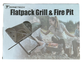 Portable Camping Stainless-Steel Grill and Fire Pit, Tabletop Charcoal Grill - £31.91 GBP