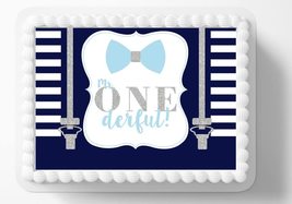 Mr. Onderful Baby Boy First Birthday Edible Image Edible Birthday Cake T... - $16.47