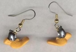Funky Daffy Duck Earrings Cartoon Character Looney Tunes Costume Jewelry-HEADS - £6.14 GBP