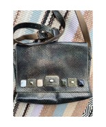 1992 Nina Arjani Leather 12x10&quot; Shoulder Bag Cross Body Metallic Gold Sn... - $1,283.45 MXN