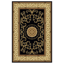 Radici 1419-1323-BLACK Noble Rectangular Black Traditional Italy Area Ru... - $546.33