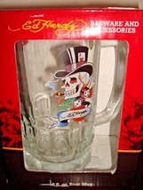 Ed Hardy 16 Fl oz Glass Beer Mug Stein Top Hat Skull 6&quot; Tall W/Original Box NEW - £9.84 GBP