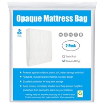2-Pack 5 Mil Mattress Bag For Moving And Storage - Opaque Mattress Dispo... - £30.36 GBP