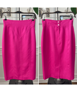 Escada Silk Pencil Skirt Barbie Hot Pink Fuchsia Magenta 36 S - €91,45 EUR