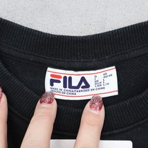 Fila Shirt Mens L Black Long Sleeve Crew Neck White Logo Pullover Sweats... - £19.76 GBP