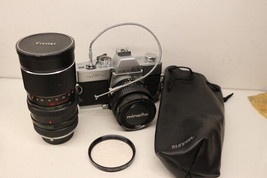 Minolta SRTSC &amp; Rokkor 50mm &amp; Auto Vivitar 55-135mm Lens Sticky Shutter Untested - £85.89 GBP