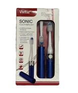 VIVITAR Sonic Toothbrush PT-V1001-BLU Travel AAA Battery 2 Pulsating Bru... - £10.55 GBP
