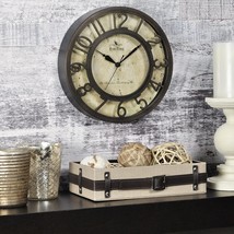 Retro Wall Clock Home Decor Vintage Round Hanging Battery Kitchen Bronze... - $28.05