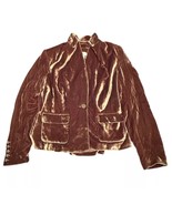 Emanuel Ungaro Velvet Blazer Jacket Womens 14 Brown Rayon &amp; Silk Blend S... - $53.71 CAD