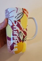 Starbucks 2015 Etched Spring Floral Lemons Tropical 16 oz Tall Coffee Mug Cup - $12.59