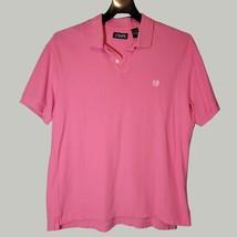 Chaps Mens Polo Shirt XL Pink Short Sleeve Buttons Casual - $11.98