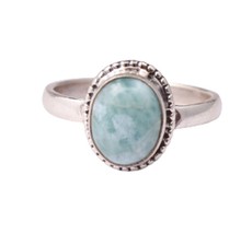 925 Plata de Ley Larimar Piedra Preciosa Oro Rosa / Chapado Anillo Mujer - £30.72 GBP+