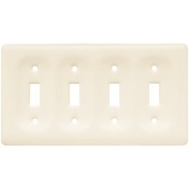 64482 Bisque Ceramic Quad Switch Cover Plate - $37.99