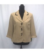 Studio 1 Petite NWT Beige Button Down Blazer Ladies 14P - $426.13 MXN