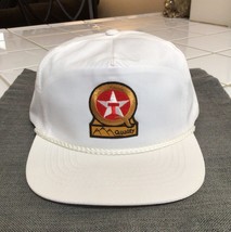 Vintage Texaco Quality Patch White Trucker Hat Gas Oil Rope Dad 80&#39;s Ott... - $53.22