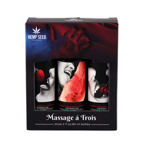 Earthly Body Massage-a-trois Edible Massage Lotion 3-Piece Gift Set Box 2 oz. - £22.34 GBP