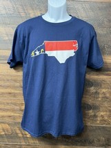 Hanes North Carolina State Flag Hometown Pride Souvenir Cotton T-Shirt Navy - £7.64 GBP