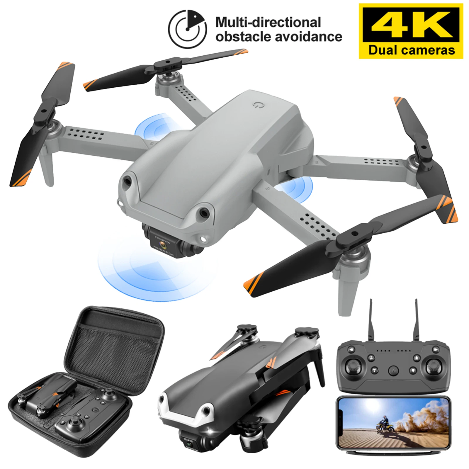 Z608 RC Drone with 4K Dual Camera RC Quadcopter with Function Obstacle Avoidanc - £43.19 GBP+