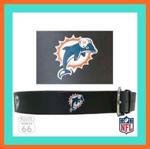 MIAMI DOLPHINS FOOTBALL LEATHER EMBOSSED MENS BELT NEW - $23.98