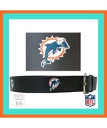 MIAMI DOLPHINS FOOTBALL LEATHER EMBOSSED MENS BELT NEW - £18.75 GBP
