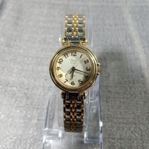 Timex Watch Womens Stainless Steel Silver Gold Water Resistant White Qua... - $27.95