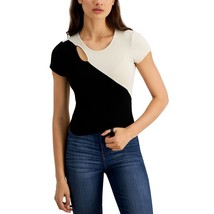 Crave Frame Women&#39;s Juniors&#39; Colorblocked Top Black L B4HP - £7.80 GBP