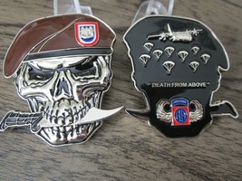 US Army 82nd Airborne Division Beret Skull Death From Above Challenge Coin - £16.57 GBP
