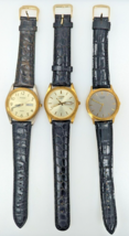 Lot of 3 Pulsar Men&#39;s Quartz Dress Watches V533 V501 Gold Vintage 1990s AS IS - £30.16 GBP