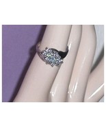 Diamonique Sterling Silver CZ Cluster  Ring Size 7 - £23.60 GBP