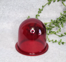 Vintage Red Glass Dome Light Fixture Art Deco Ruby Cover Fireman Beacon ... - $39.76 CAD