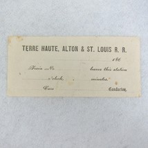 Terre Haute, Alton &amp; St. Louis Railroad Pass Antique 1860s RARE! - $79.99