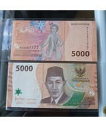 Indonesia 2024 5000 Rupiah Sml Note - tel ser # Auth Chalid CU sec threa... - $79.66 MXN