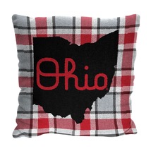 Ohio State Official Ncaa Tartan Throw Pillow - £26.29 GBP