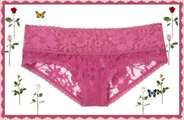 L  PINK All Over Floral Lace THE Lacie Nylon Victorias Secret Hiphugger Pantie - £8.64 GBP