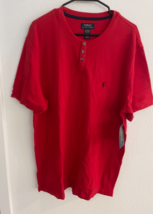 Polo Ralph Lauren Waffle Knit Shirt Red Men Sleep Lounge XL Comfort Cott... - $22.99