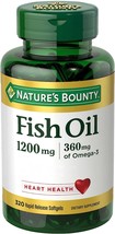 Nature&#39;s Bounty Fish Oil, Dietary Supplement, Omega 3, Supports Heart Health, 12 - £35.08 GBP