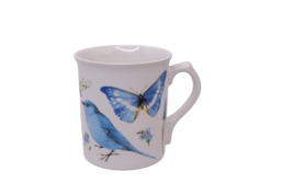 Vintage 1995 Hallmark Marjolein Bastin Coffee Tea Cup Bluebirds &amp; Butterflies - £9.45 GBP