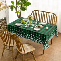 Rectangular Fabric Tablecloth 60&quot; × 120&quot; Lucky Irish Shamrocks St Patricks Green - £11.99 GBP