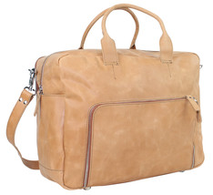 Vagarant Traveler Cowhide Leather Overnight Travel Carry On Tote LD04.BRN - £365.69 GBP